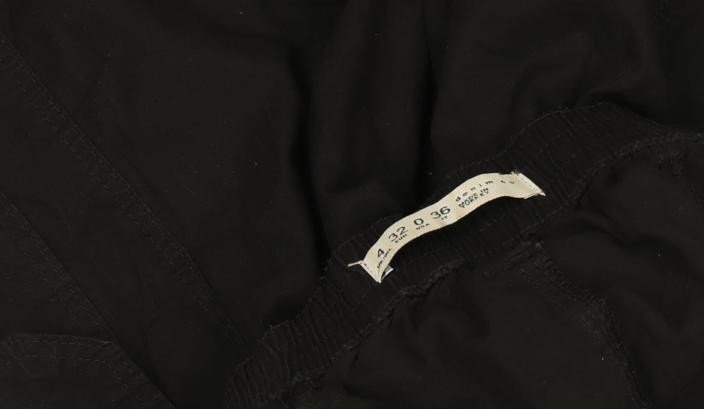 Denim Co. Women's Black Cargo Trousers Size 4 Elastic Waist