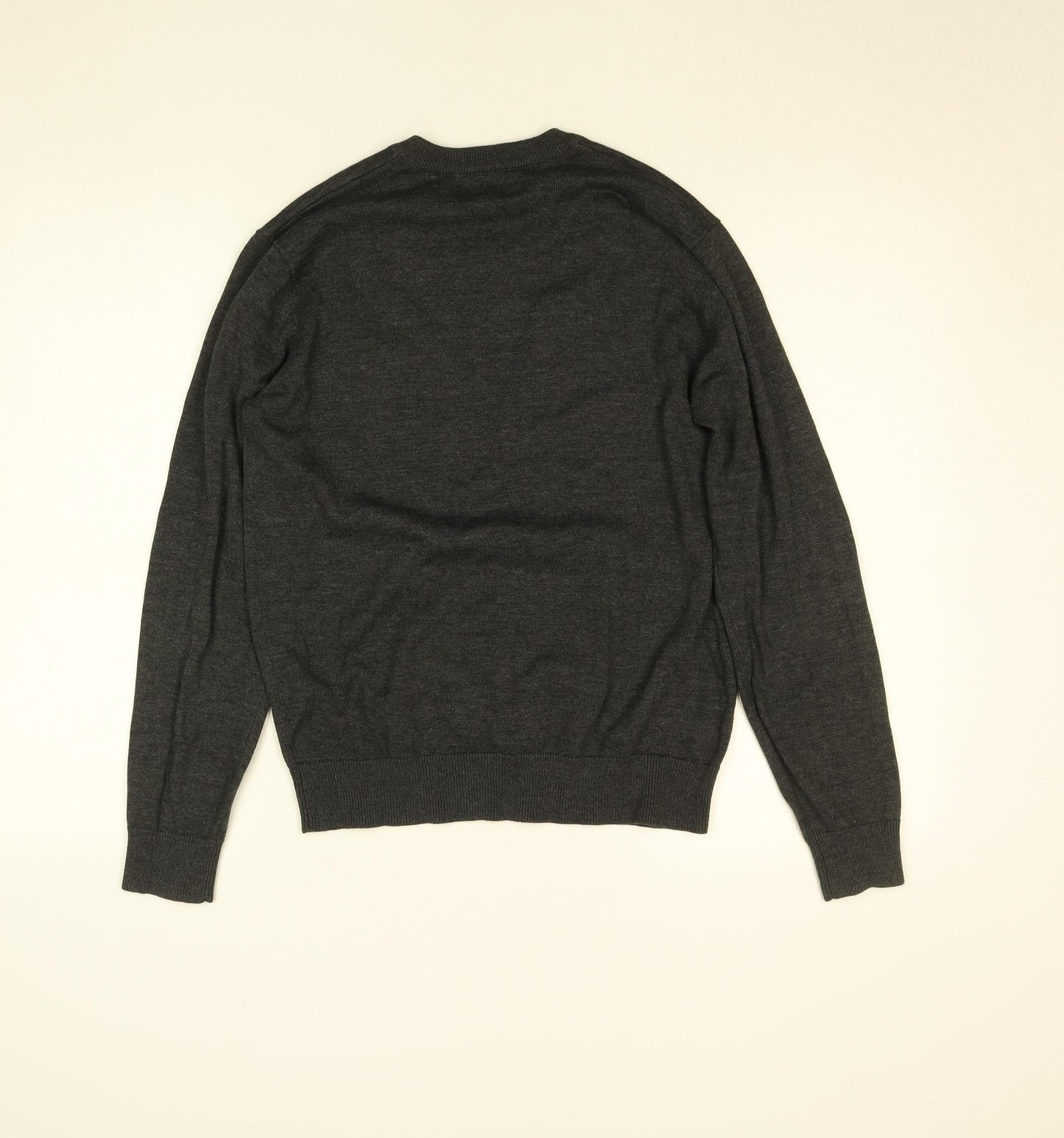 Pierre Cardin Men’s Grey V-Neck Knit Jumper Size S Cotton Blend