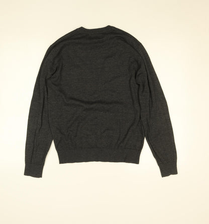 Pierre Cardin Men’s Grey V-Neck Knit Jumper Size S Cotton Blend