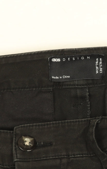 ASOS Design Men's Black Chino Trousers W29 L30 Slim Fit