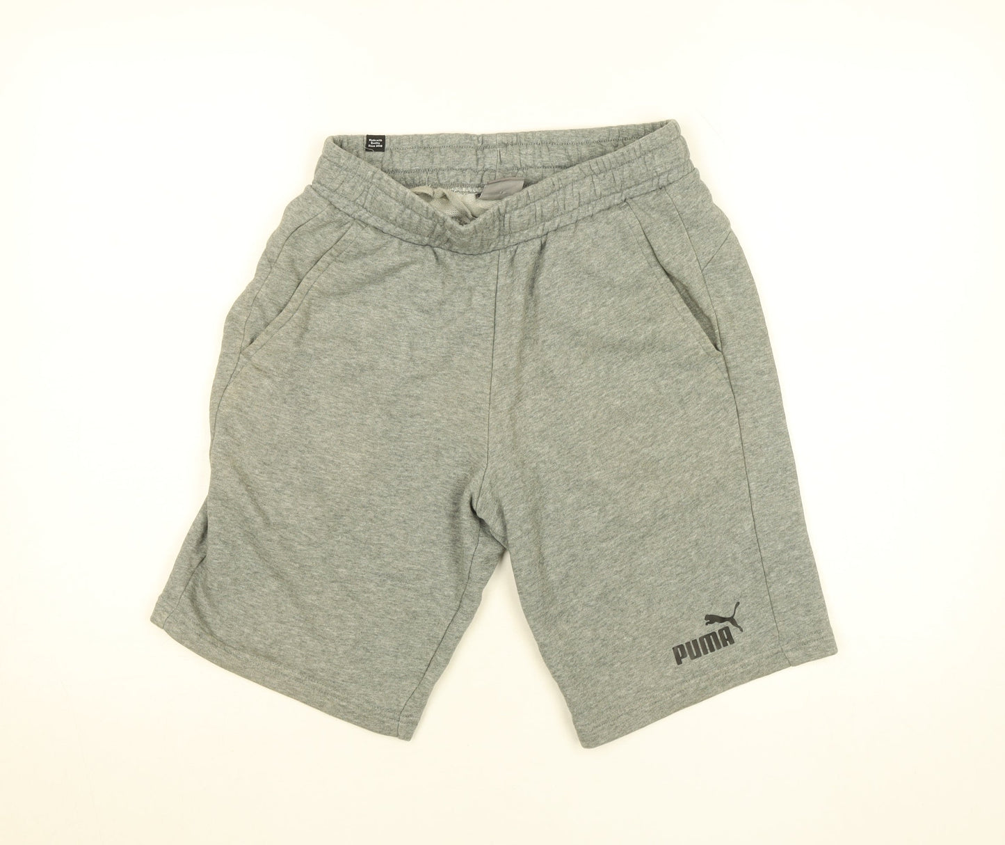 Puma Mens Grey Sweat Shorts Size S Elastic Waist Sportswear