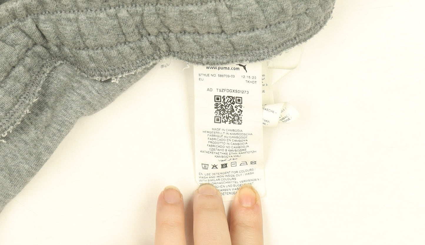 Puma Mens Grey Sweat Shorts Size S Elastic Waist Sportswear