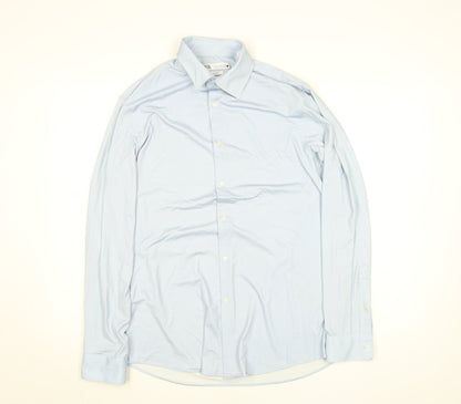 ZARA Men's Blue Slim Fit Long Sleeve Dress Shirt - Size M