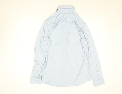 ZARA Men's Blue Slim Fit Long Sleeve Dress Shirt - Size M