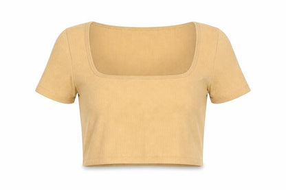 Womens UK Size M Zara Beige Cropped T-Shirt