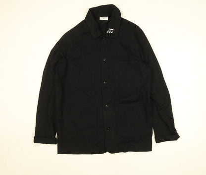 AS Colour Men's Black Cotton Music Embroidered Work Jacket Medium
