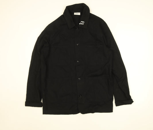 AS Colour Men's Black Cotton Music Embroidered Work Jacket Medium