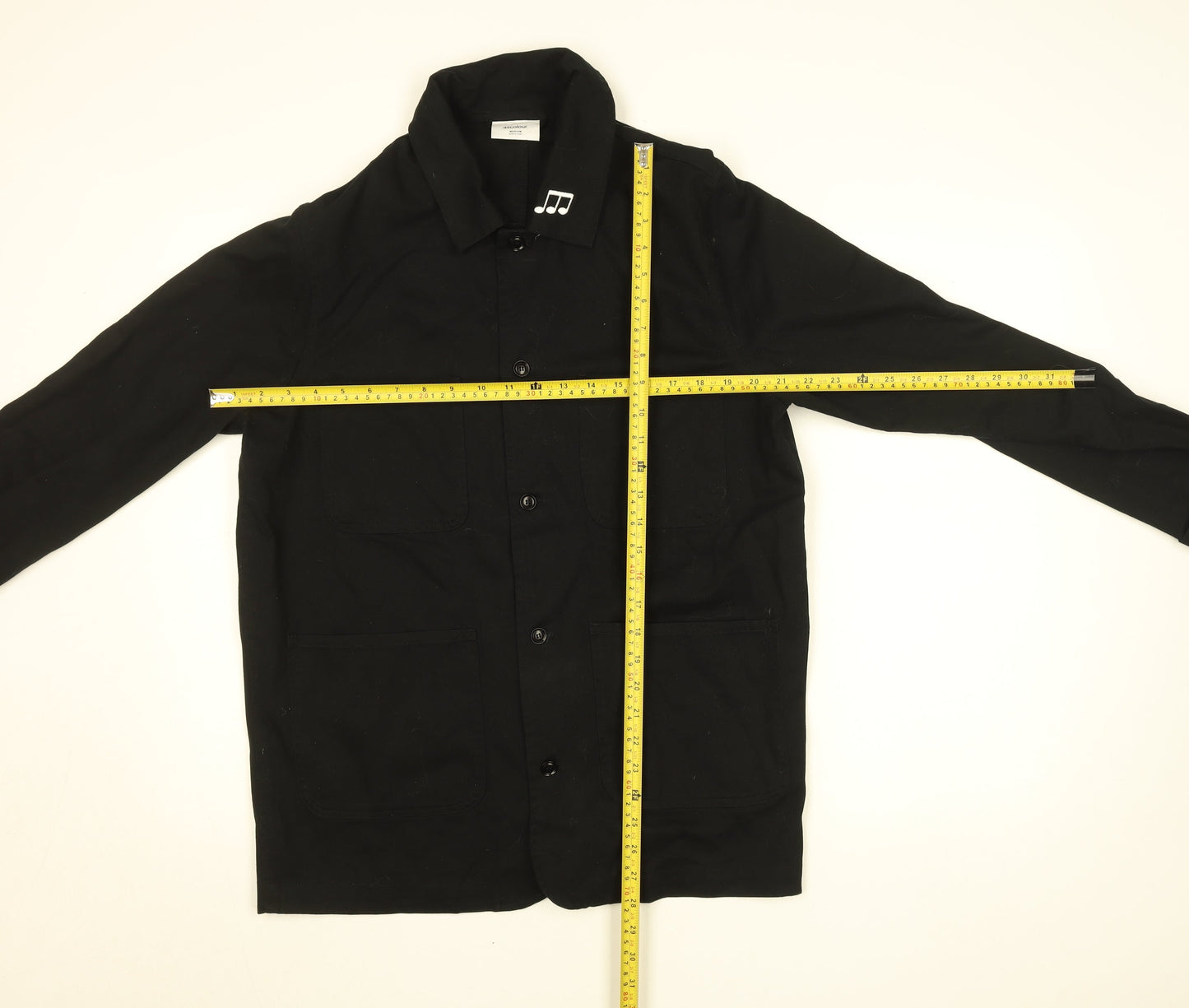 AS Colour Men's Black Cotton Music Embroidered Work Jacket Medium