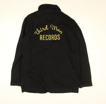 AS Colour Men's Black Cotton Music Embroidered Work Jacket Medium