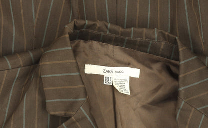 Womens UK Size S Zara Brown Basic Jacket