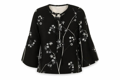 Womens UK Size 12 Code Black Tunic Blouse