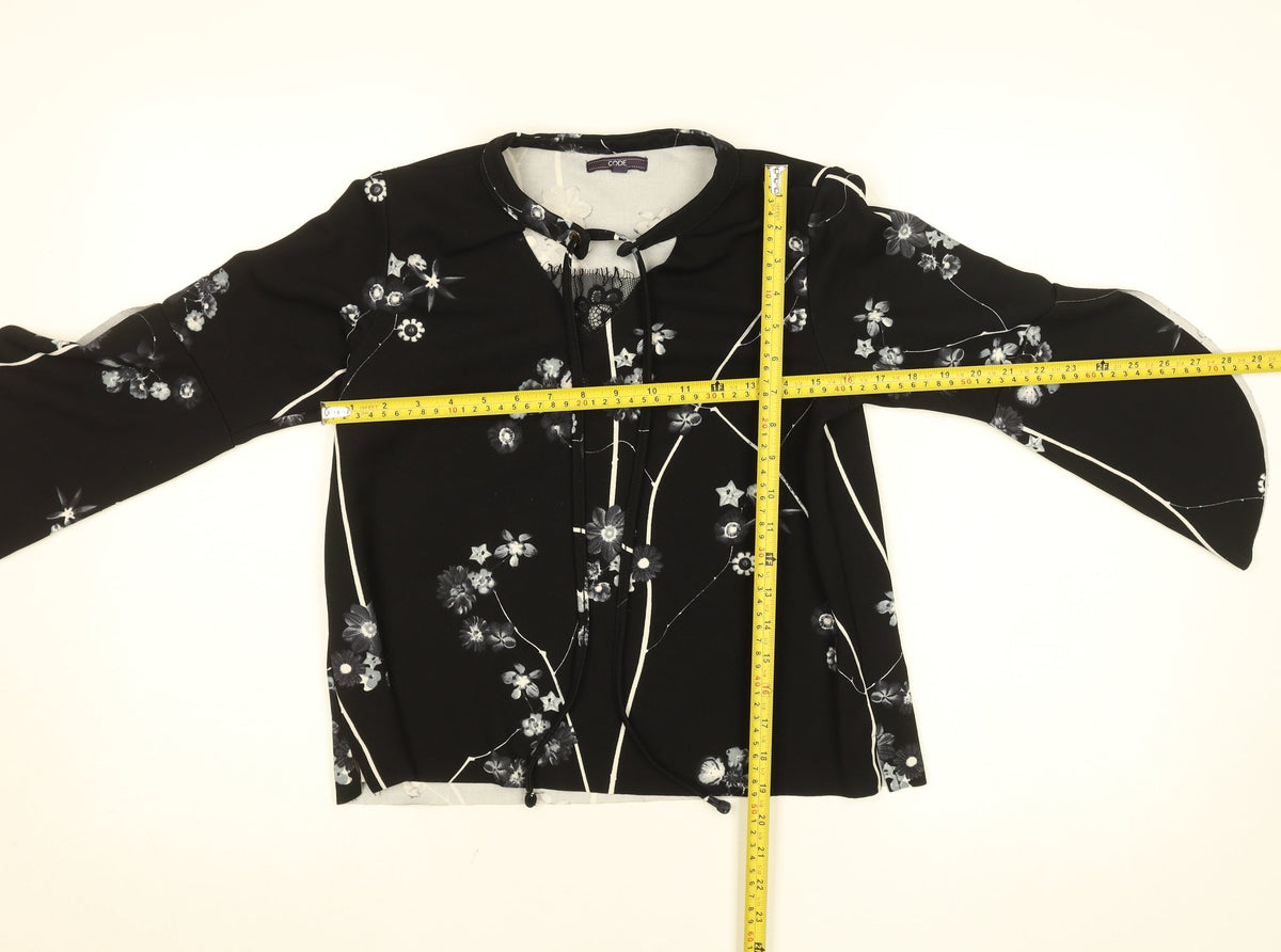 Womens UK Size 12 Code Black Tunic Blouse