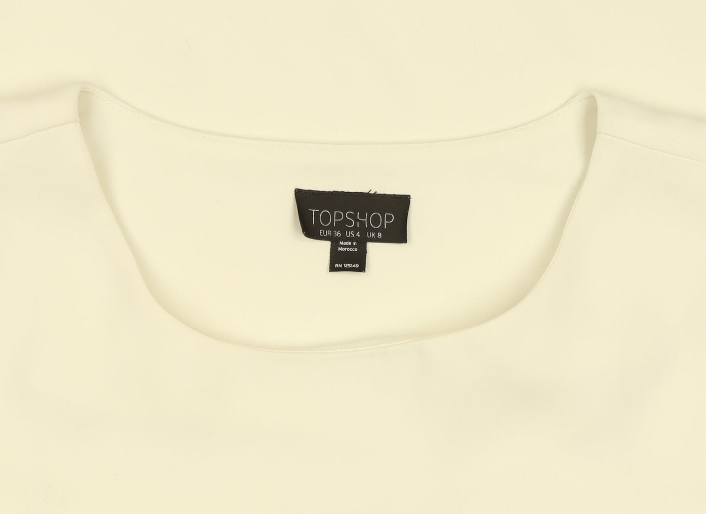 Womens UK Size 8 Topshop Ivory Basic Blouse