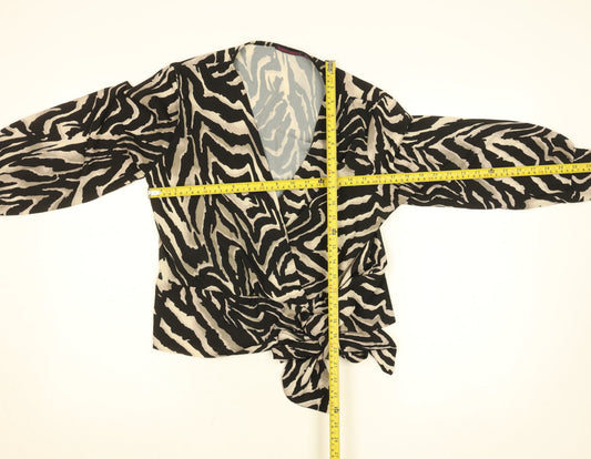Womens UK Size S Kate + Pippa Black Wrap Blouse