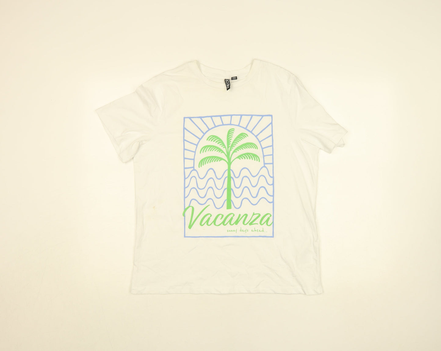 Womens UK Size S Pieces White Basic T-Shirt