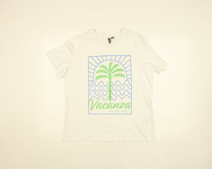 Womens UK Size S Pieces White Basic T-Shirt