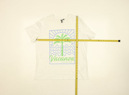 Womens UK Size S Pieces White Basic T-Shirt