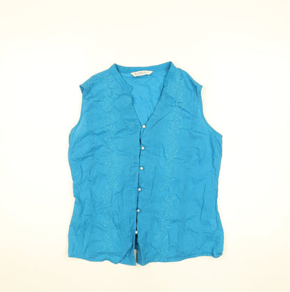 Womens UK Size 12 Sasha Blue Tunic Blouse