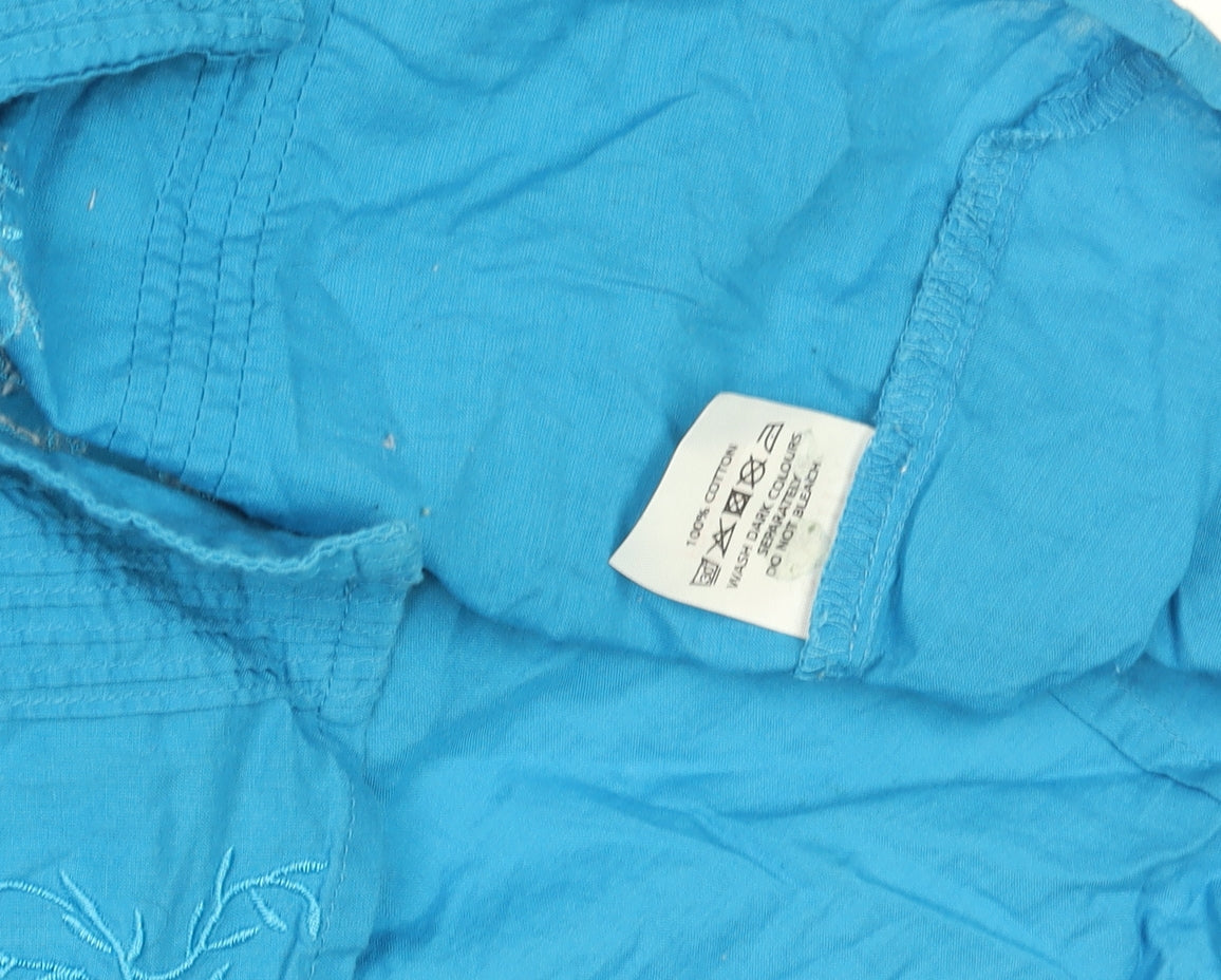Womens UK Size 12 Sasha Blue Tunic Blouse