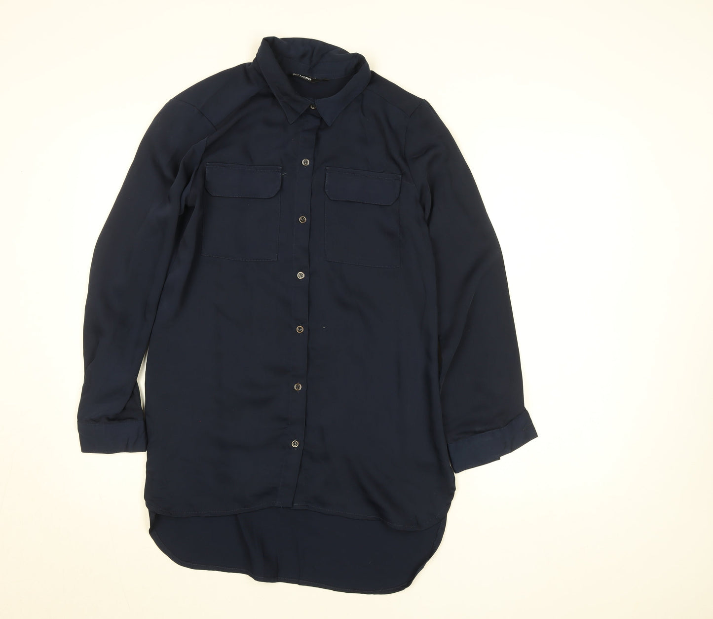 Womens UK Size M Zudio Blue Basic Button-Up