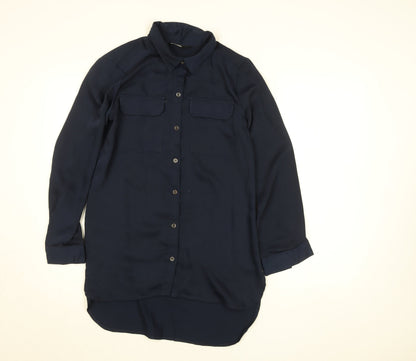 Womens UK Size M Zudio Blue Basic Button-Up