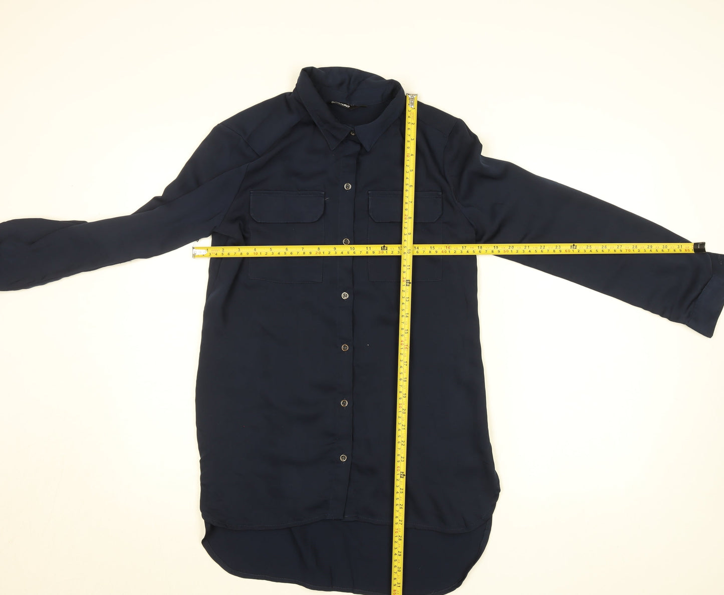 Womens UK Size M Zudio Blue Basic Button-Up