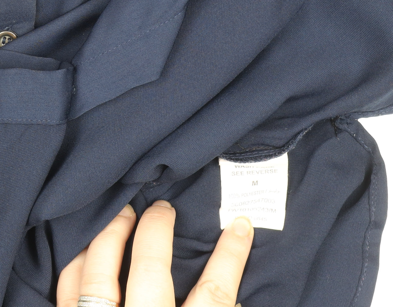 Womens UK Size M Zudio Blue Basic Button-Up