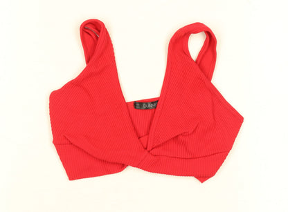 Womens UK Size XS Dunnes Stores Red Cropped Tank