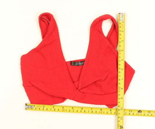 Womens UK Size XS Dunnes Stores Red Cropped Tank