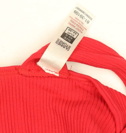 Womens UK Size XS Dunnes Stores Red Cropped Tank