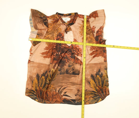 Womens UK Size 12 NEXT Brown Tunic Blouse