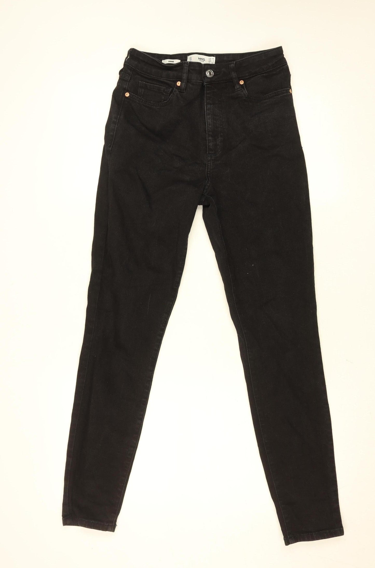 Womens UK Size 10 MNG Slim Fit Skinny Black Jeans