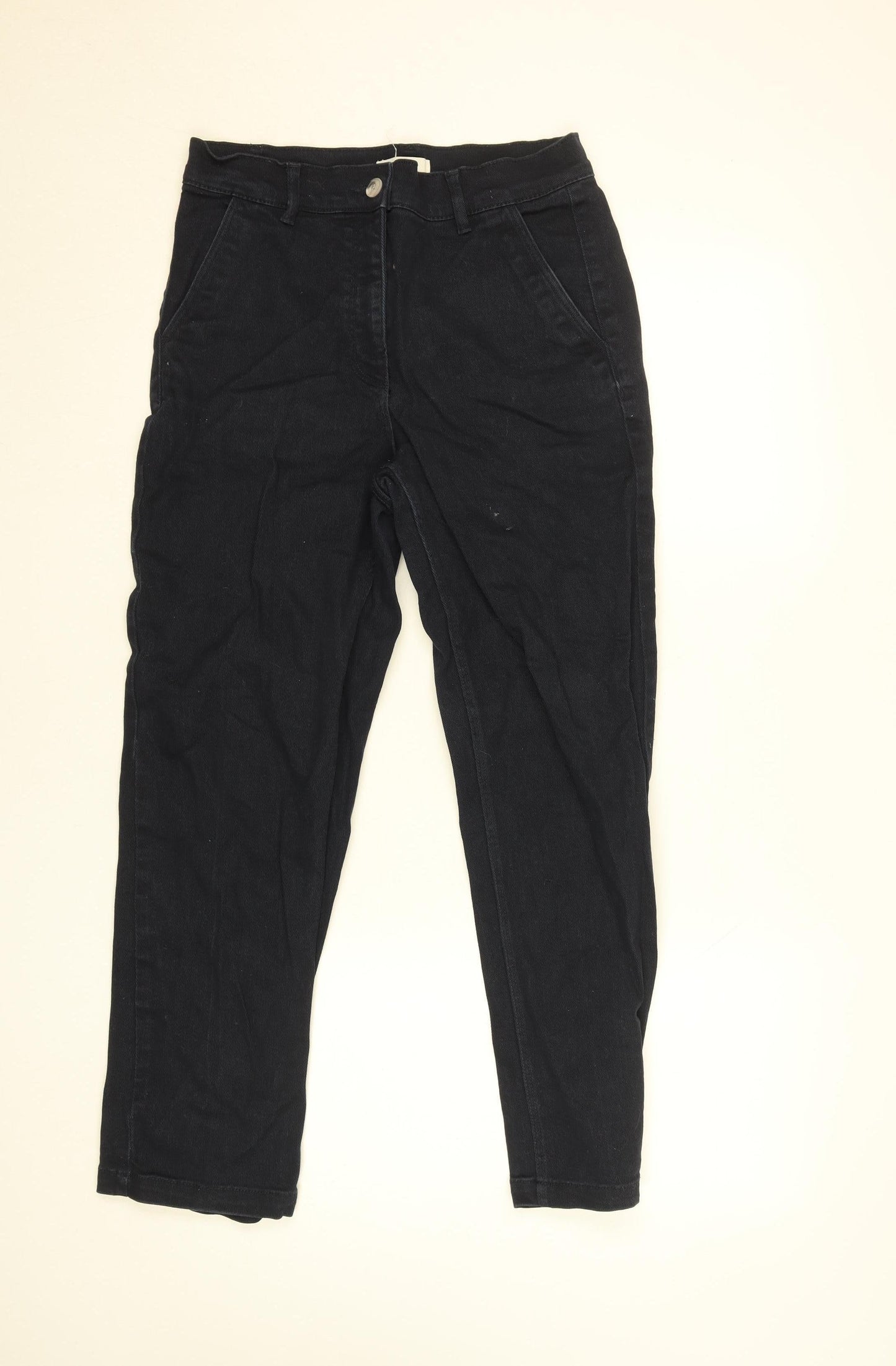 Womens UK Size 10 H&M Regular Fit Straight Black Jeans