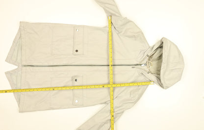 New Look Womens Beige Hooded Waterproof Mid-Length Jacket Size 8