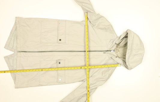 New Look Womens Beige Hooded Waterproof Mid-Length Jacket Size 8