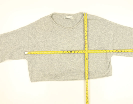 Bershka Womens Grey Relaxed Fit Crew Neck Knit Jumper Size S