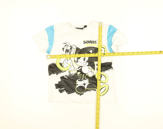Boys UK Size 6-7 Years Primark White Basic T-Shirt