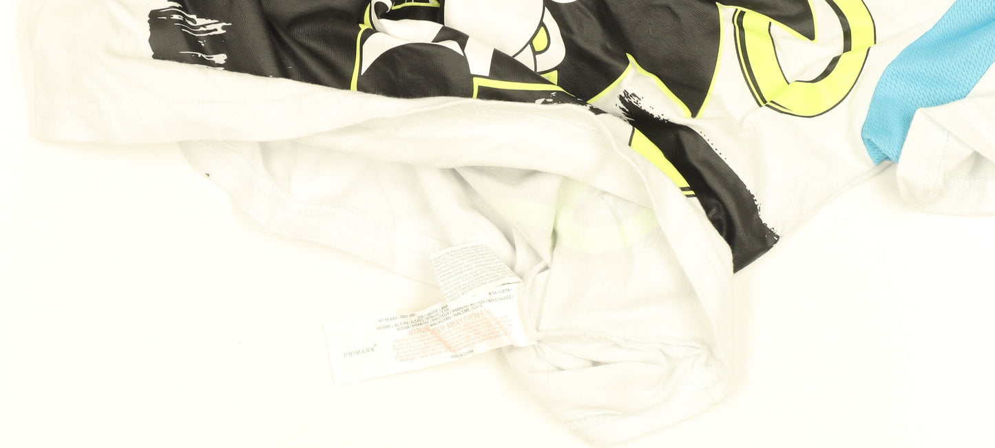 Boys UK Size 6-7 Years Primark White Basic T-Shirt