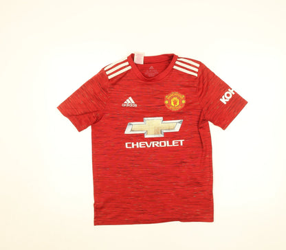 Adidas Boys Red Manchester United Football Shirt 13-14 Years Jersey T-Shirt