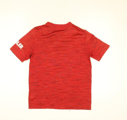 Adidas Boys Red Manchester United Football Shirt 13-14 Years Jersey T-Shirt