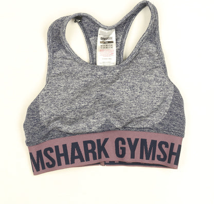 Gymshark Womens Blue XS Seamless Sports Bra Racerback Medium Support