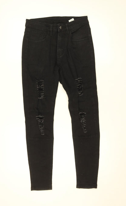 Womens UK Size 28 Manfinity Slim Fit Skinny Black Jeans