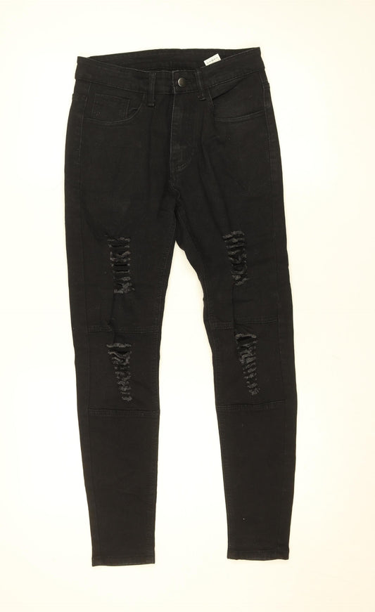 Womens UK Size 28 Manfinity Slim Fit Skinny Black Jeans