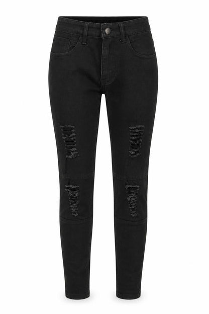 Womens UK Size 28 Manfinity Slim Fit Skinny Black Jeans