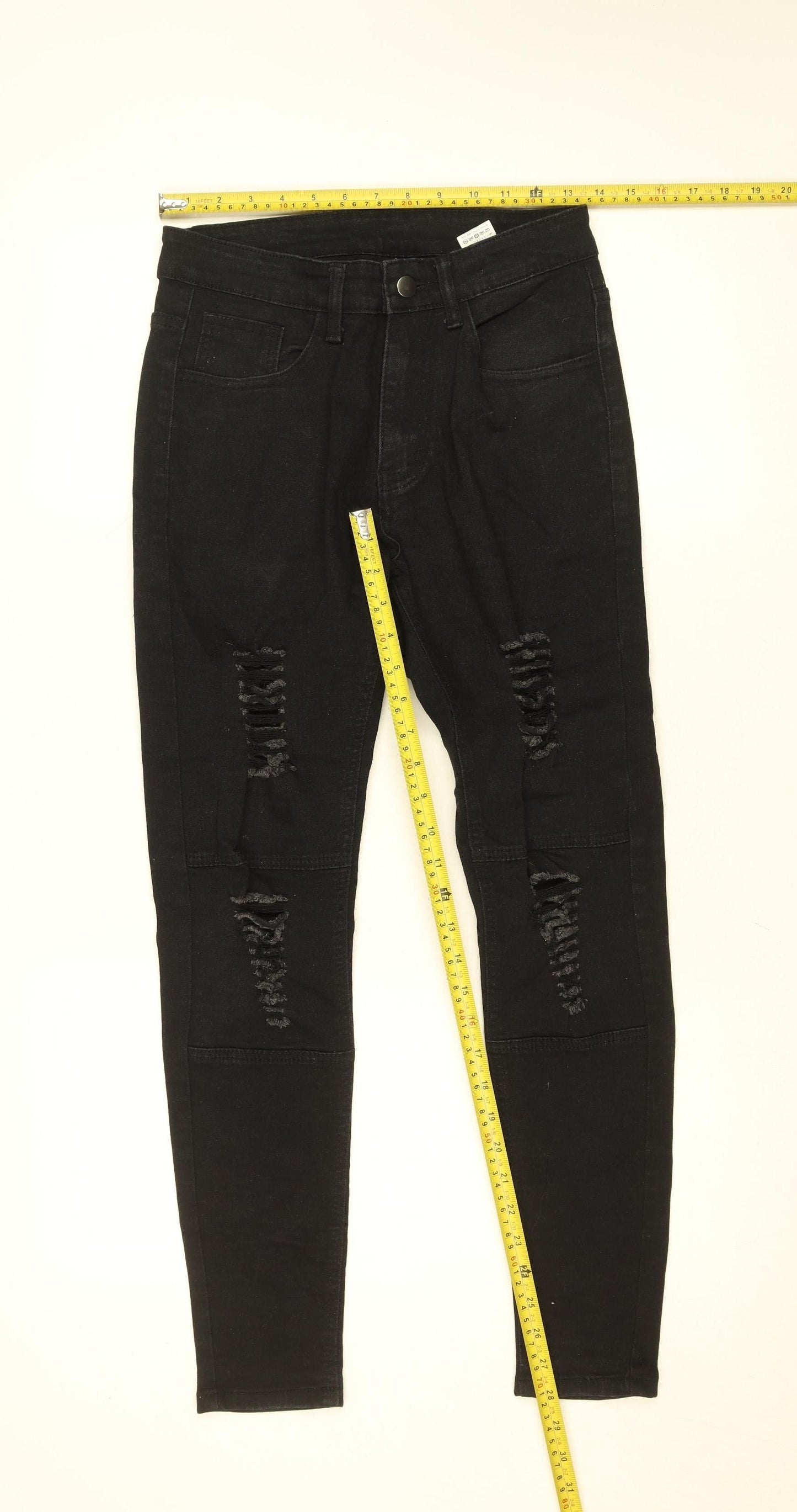 Womens UK Size 28 Manfinity Slim Fit Skinny Black Jeans