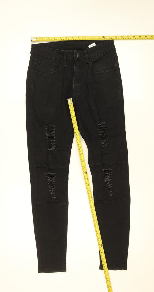 Womens UK Size 28 Manfinity Slim Fit Skinny Black Jeans