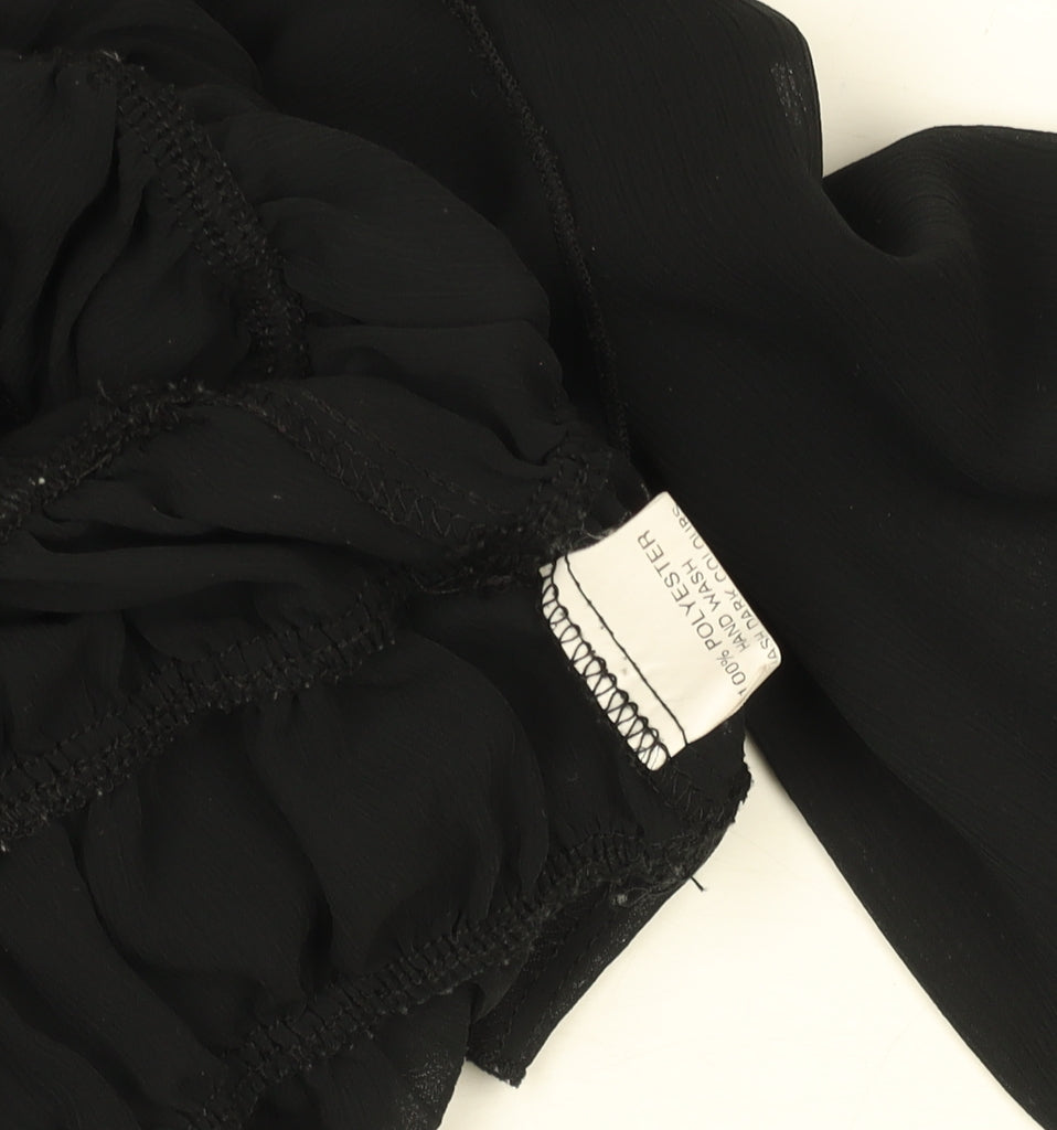 Womens UK Size 10 Iceni by Lella of London Black Peasant Blouse