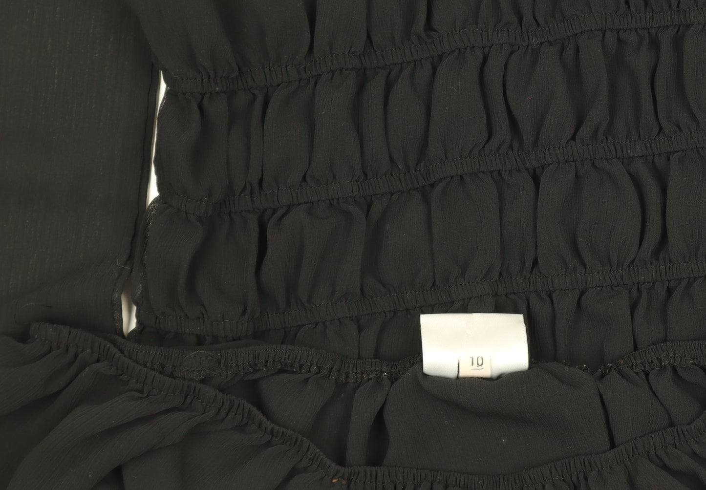 Womens UK Size 10 Iceni by Lella of London Black Peasant Blouse