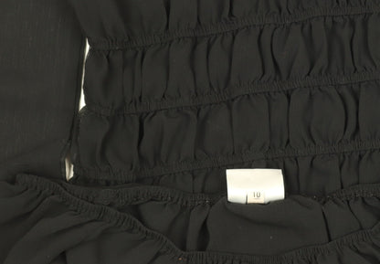 Womens UK Size 10 Iceni by Lella of London Black Peasant Blouse