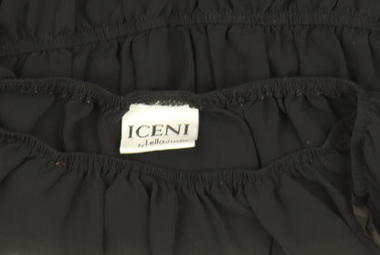Womens UK Size 10 Iceni by Lella of London Black Peasant Blouse
